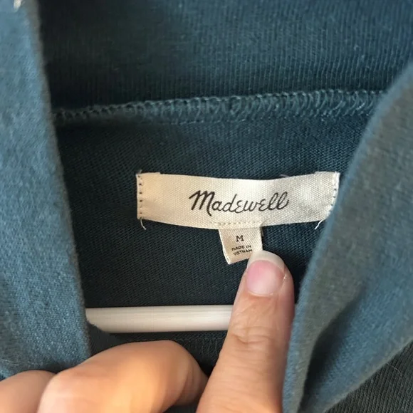 Madewell Teal Button-Sleeve Turtleneck Top - Picture 5 of 7